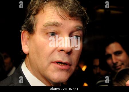 Der ehemalige Wirtschaftsminister Arnaud Montebourg nimmt am BabyBrand-Wettbewerb in Paris, Frankreich, am 19. Januar 2016 Teil. Foto von Alain Apaydin/ABACAPRESS.COM Stockfoto