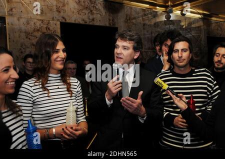 Der ehemalige Wirtschaftsminister Arnaud Montebourg nimmt am BabyBrand-Wettbewerb in Paris, Frankreich, am 19. Januar 2016 Teil. Foto von Alain Apaydin/ABACAPRESS.COM Stockfoto