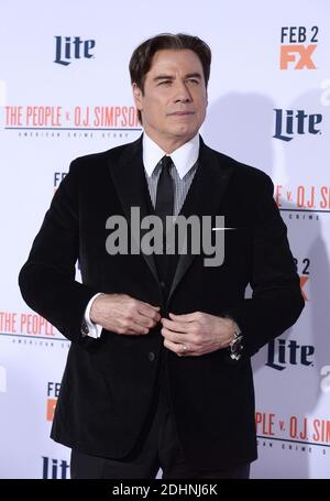 John Travolta nimmt an der Premiere von FX's 'American Crime Story - The People V. O.J. Simpson' im Westwood Village Theatre am 27. Januar 2016 in Los Angeles, CA, USA Teil. Foto von Lionel Hahn/ABACAPRESS.COM Stockfoto