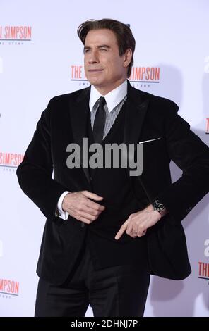 John Travolta nimmt an der Premiere von FX's 'American Crime Story - The People V. O.J. Simpson' im Westwood Village Theatre am 27. Januar 2016 in Los Angeles, CA, USA Teil. Foto von Lionel Hahn/ABACAPRESS.COM Stockfoto