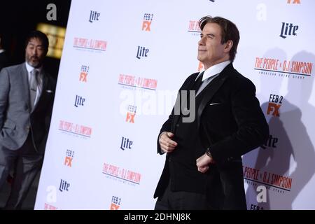 John Travolta nimmt an der Premiere von FX's 'American Crime Story - The People V. O.J. Simpson' im Westwood Village Theatre am 27. Januar 2016 in Los Angeles, CA, USA Teil. Foto von Lionel Hahn/ABACAPRESS.COM Stockfoto