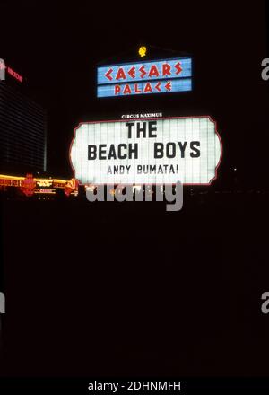 Die Beach Boys auf dem Schild vor Caesar's Palace in Las Vegas, Nevada Stockfoto