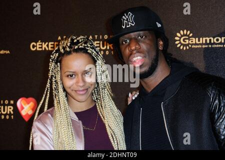 Youssoupha et sa compagne assistent a l'avant-Premiere du Film 'Chocolat' avec l'Association Cekedubonheur au Gaumont Marignan a Paris, France, le 01 Februar 2016. Foto von Aurore Marechal/ABACAPRESS.COM Stockfoto