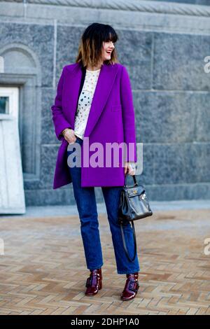 Street style, Marianne Theodorsen Ankunft in Freyas Herbst-Winter 2016-2017 Show im Rathaus in Kopenhagen, Dänemark, 2016 4. Februar Dalsjø. Foto von Marie-Paola Bertrand-Hillion/ABACAPRESS.COM Stockfoto