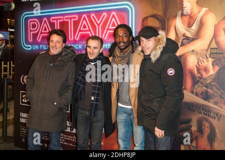 Philippe de Chauveron, Elie Semoun, Noom Diawara und Medi Sadoun bei der Pattaya Premiere im Cinema Gaumont Opera in Paris, Frankreich am 15. Februar 2016. Foto von Maxime Reynaud/APS-Medias/ABACAPRESS.COM Stockfoto