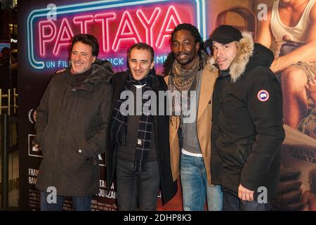 Philippe de Chauveron, Elie Semoun, Noom Diawara und Medi Sadoun bei der Pattaya Premiere im Cinema Gaumont Opera in Paris, Frankreich am 15. Februar 2016. Foto von Maxime Reynaud/APS-Medias/ABACAPRESS.COM Stockfoto