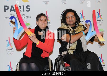 Emmanuelle Assmann, Präsidentin des französischen paralympischen und Sportkomitees bei der offiziellen Präsentation von Paris als Kandidat für die Olympischen Sommerspiele 2024 im Konzertsaal Philharmony in Paris, Frankreich, am 17. Februar 2016. Die vier Städte Budapest, Los Angeles, Paris und Rom werden dem Internationalen Olympischen Komitee (IOC) ihre ersten Bewerbungsunterlagen für die Olympischen Spiele 2024 vorgelegt. Foto von Alain Apaydin/ABACAPRESS.COM Stockfoto