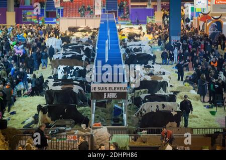 Atmosphäre bei der Eröffnung der 53. Internationalen Landwirtschaftsmesse Paris am 27. Februar 2016 an der Porte de Versailles in Paris, Frankreich. Foto von Audrey Poree/ABACAPRESS.COM Stockfoto