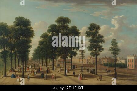 The Mall, Unbekannter Künstler, achtzehnten Jahrhundert, zwischen 1740 und 1750, Öl auf Leinwand, Support (PTG): 29 1/2 x 47 1/4 Zoll (74.9 x 120 cm), Tiere, Architektur, Gebäude, Kinder, Stadt, Stadtbild, Familie, Treffen, Männer, Perspektive, Sänfte Stuhl, Stadt, Wandern, Frauen, England, London, The Mall, Vereinigtes Königreich Stockfoto
