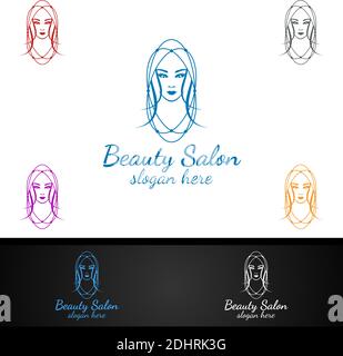 Salon Fashion Logo für Beauty Friseur, Kosmetik oder Boutique-Design Stock Vektor