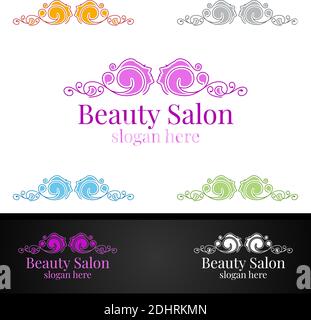 Salon Fashion Logo für Beauty Friseur, Kosmetik oder Boutique-Design Stock Vektor