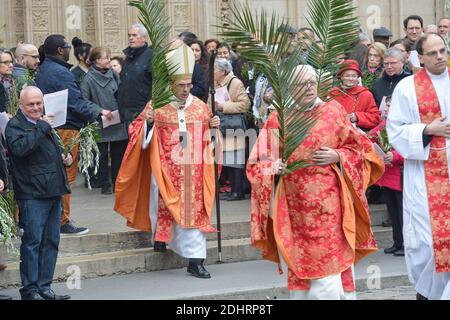 Le Cardinal Philippe Barbarin préside la célébration du Dimanche des Rameaux à la Cathédrale St-Jean le 20 mars 2016, à Lyon, Frankreich. Foto Julien Reynaud/APS-Medias/ABACAPRESS.COM Stockfoto