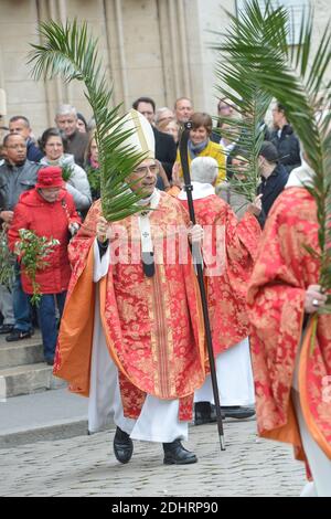 Le Cardinal Philippe Barbarin préside la célébration du Dimanche des Rameaux à la Cathédrale St-Jean le 20 mars 2016, à Lyon, Frankreich. Foto Julien Reynaud/APS-Medias/ABACAPRESS.COM Stockfoto