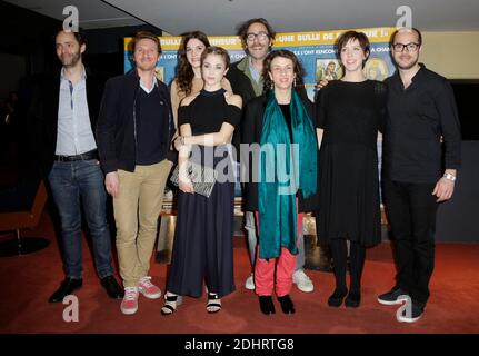 Regisseur Julien Rappeneau, Nicolas Bridet, Camille Rutherford, Alice Isaaz, Philippe Rebbot, Noemie Lvovsky, Sara Giraudeau und Kyan Khojandi bei der Premiere von „Rosalie Blum“ am 22. März 2016 im UGC Cine Cite Les Halles in Paris, Frankreich. Foto von Jerome Domine/ABACAPRESS.COM Stockfoto
