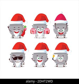 Santa Claus Emoticons mit Kessel Flasche Cartoon Charakter. Vektorgrafik Stock Vektor