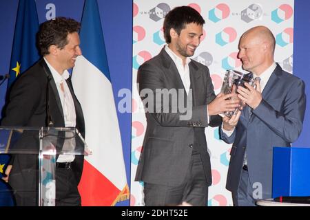 Aton Soumache et Dimitri Rassam reçoivent le French Cinema Award pour le succès à lÂ’international du Petit Prince , M. Jean-Paul Salomé, Président dÂ’UniFrance - LE QUAI D'ORSAY ET UNIFRANCE DEVOILENT LES CHIFFRES DU CINEMA FRANCAIS A L'INTERNATIONAL Photo by Nasser Berzane/ABACAPRESS.COM Stockfoto