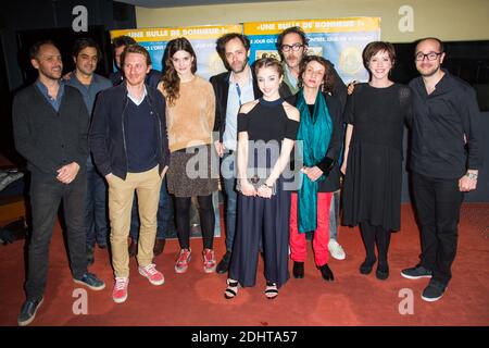 MARTIN RAPPENEAU, CHARLES GILLIBERT, NICOLAS BRIDET, CAMILLE RUTHERFORD, JULIEN RAPPENEAU, ALICE ISAAZ, PHILIPPE REBBOT, NOEMIE LVOVSKY, SARA GIRAUDEAU, KYAN KHOJANDI - AVANT-PREMIERE DU FILM 'ROSALIE BLUM' A UGC CINE CITE LES HALLES PHOTO BY NASSER BERZANE/ABACAPRESS.COM Stockfoto