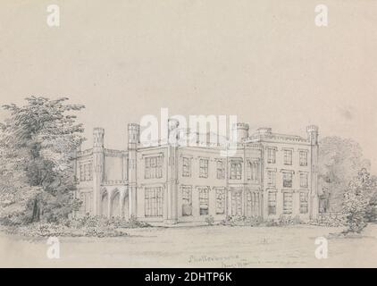 Ein Blick auf das Shattesbrook Mansion, unbekannter Künstler, zwischen 1826 und 1866, Graphit mit weißer Gouache, Blatt: 5 13/16 x 8 (14.8 x 20,8 cm Stockfoto