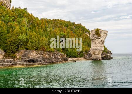 Flower Pot Island Fathon Five National Park Tobermory Ontario Kanada Im Herbst Stockfoto