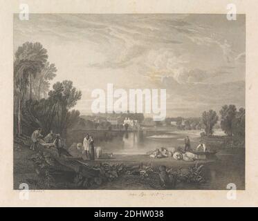 Pope's Villa, Charles Heath, 1785–1848, britisch, John Pye, 1782–1874, britisch, nach Joseph Mallord William Turner, 1775–1851, britisch, 1811, Radierung und Gravur, Kupferstichproof Stockfoto