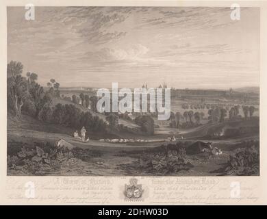 Ansicht der Radcliffe Church, Bristol, John Pye, 1782–1874, britisch, nach Joseph Mallord William Turner, 1775–1851, britisch, 1814, Strichgravur, Kupferstichproof Stockfoto