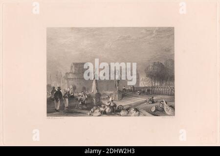 Light Towers of the Heve, John Cousen, 1804–1880, britisch, nach Joseph Mallord William Turner, 1775–1851, britisch, 1834, Strichgravur, Kupferstichproof Stockfoto