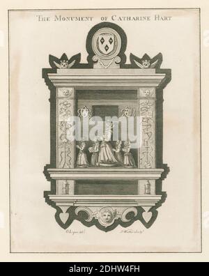 The Monument of Catherine Hart from Fulham Church, Simon Watts, Active 1812, after G. Lynn, early 19th century, undated, architectural subject, Church, Memorial, All Saints Church, England, Fulham, Greater London, London, United Kingdom Stockfoto