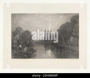 Eaton College, Berkshire, William Radclyffe, 1780–1855, britisch, nach Joseph Mallord William Turner, 1775–1851, britisch, 1827-1838, Liniengravur, Erstveröffentlichung Zustand Stockfoto