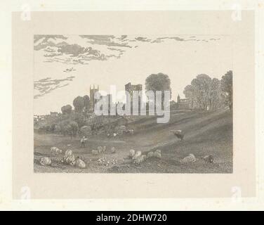 Ashby de la Zouch, Leicestershire, William Radclyffe, 1780–1855, britisch, nach Joseph Mallord William Turner, 1775–1851, britisch, 1832, Offene Radierung Stockfoto