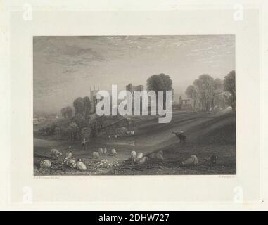 Ashby de la Zouch, Leicestershire, William Radclyffe, 1780–1855, britisch, nach Joseph Mallord William Turner, 1775–1851, britisch, 1832, Linienstich, Erstveröffentlichung Stockfoto