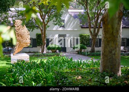 Das Grande Provence Heritage Wine Estate befindet sich in Franschhoek in Südafrika. Ein Hotel und ein Restaurant sind an das Weingut angeschlossen Stockfoto