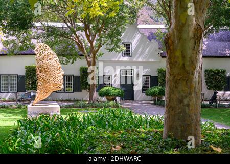 Das Grande Provence Heritage Wine Estate befindet sich in Franschhoek in Südafrika. Ein Hotel und ein Restaurant sind an das Weingut angeschlossen Stockfoto