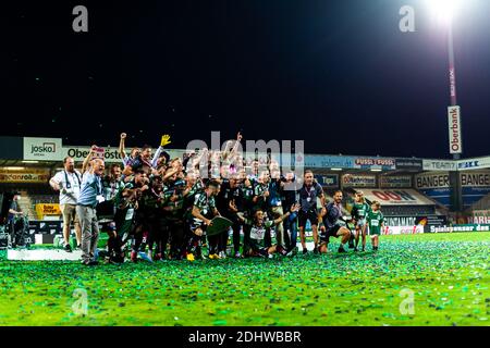 Ried, Österreich - 31. Juli 2020. Feier des Sieges in der Fußballliga in der Josko Arena Stockfoto