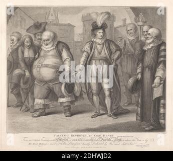 Falstaff wurde von König Henry, unbekannter Künstler, ( Shenner ), nach Henry William Bunbury, 1750–1811, Briten, 1792, betrunken, Henry IV, Teil II von William Shakespeare, literarisches Thema Stockfoto