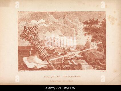 Design for a New Order of Architecture, Samuel Ireland, aktiv 1760–gestorben 1800, britisch, nach William Hogarth, 1697–1764, britisch, 1. Mai 1799 Stockfoto