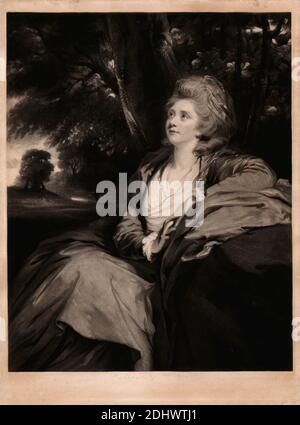 Mary Countess Harcourt, Druck von Samuel William Reynolds, 1773–1835, britisch, nach Sir Joshua Reynolds RA, 1723–1792, britisch, ca. 1824, Mezzotint auf mäßig dickem, mäßig strukturiertem, beigefarbenem Papier, Blatt: 12 9/16 × 9 5/16 Zoll (31.9 × 23.7 cm) und Bild: 11 1/16 × 8 13/16 Zoll (28.1 × 22.4 cm) Stockfoto