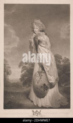 Miss Farren, Print Made by Francesco Bartolozzi RA, 1728–1815, Italian, Active in Britain (1764–99), and Charles Knight, 1743–c.1826, British, after Sir Thomas Lawrence, 1769–1830, British, Published by John P. Thompson, Active 1798–1811, British, 1803, Etching and stiple engraving (Seventh State) on Medium, slightly textured, Cream wove paper, Sheet: 21 7/8 × 13 7/8 Zoll (55.6 × 35.2 cm) und Bild: 19 7/8 × 12 1/2 Zoll (50.5 × 31.8 cm Stockfoto