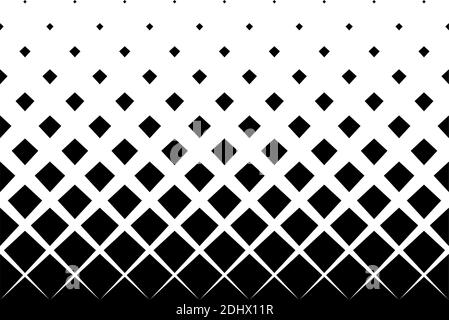 Geometrisches Muster basierend auf Quadraten auf weißem Hintergrund.Nahtlos in eine Richtung.kurzer Ausblenden. 13 Figuren in der Höhe. Die radiale Transformation ist erfüllt Stock Vektor