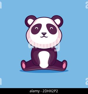 Niedliche Panda sitzend Cartoon Illustration Stock Vektor