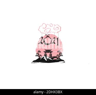 Neujahrskarte 2021 auf chinesischem Hintergrund Stock Vektor