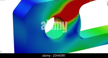 Ergebnisse der Finite-Elemente-Spannungsanalyse - 3d-Darstellung Stockfoto