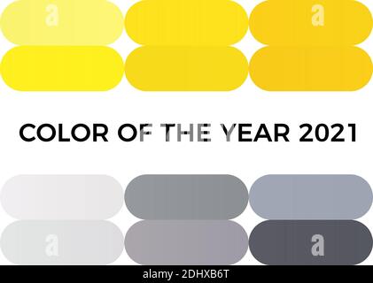 Farben des Jahres 2021 Farbfeld, grau und leuchtend gelbe Farben malen Striche, Beispiel für Logo, Foto und Illustration Stock Vektor