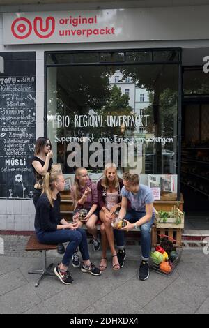 Deutschland / Berlin /Original Unverpackt, ein deutscher Concept Store, der Lebensmittel ohne Verpackung verkauft Stockfoto