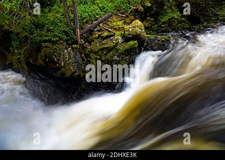 WA18722-00...WASHINGTON - Wasserfall am Bach in Deception Falls National Recreation Area liegt am Highway 2 in der Nähe von Stevens Pass. Stockfoto