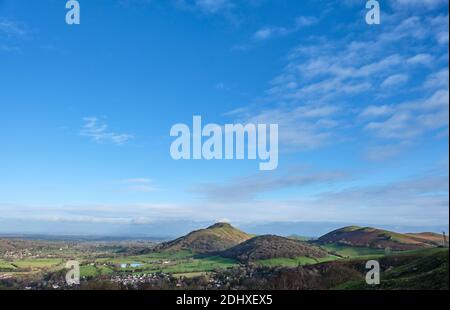 CAER Caradoc und HELMETH Hill von Ragleth Hill, Church Stretton, Shropshire Stockfoto