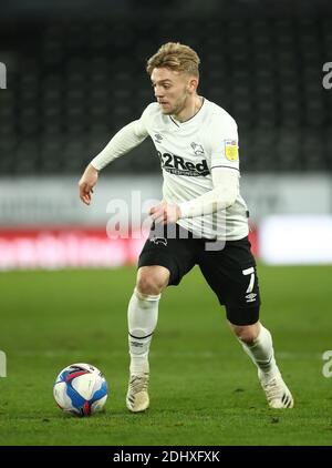 Kamil Jozwiak von Derby County während des Sky Bet Championship-Spiels im Pride Park, Derby. Stockfoto