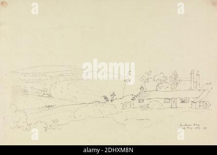 Sandown Bay, Isle of Wight, Capt. Thomas Hastings, 1778–1854, British, 1829, Graphit auf mittlerem, leicht strukturiertem, cremefarbenem Papier, Blatt: 9 1/8 × 13 1/2 Zoll (23.2 × 34.3 cm) Stockfoto