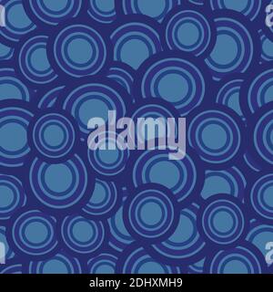 Geometrisches abstraktes Muster mit blauen Kreisen Stock Vektor