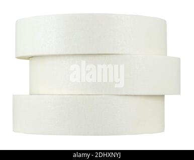 Drei Rollen Maskierband (oder Malerband) Isoliert auf WEISSEM Hintergrund Stockfoto