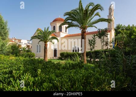 Kirche der Himmelfahrt Christi, eine orthodoxische Ostkirche in Panormas, Rethymno, Kreta, Griechenland Stockfoto